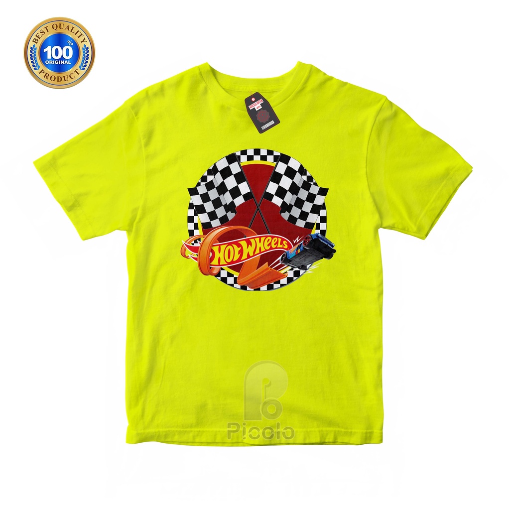 (FREE NAMA) BAJU KAOS ATASAN ANAK MOTIF HOTWHEELS UNISEX Bahan COTTUN