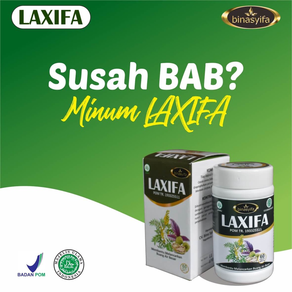 LAXIFA BINASYIFA Obat Herbal Detox Pelancar BAB, Lancar &amp; Melancarkan BAB, OBS-030