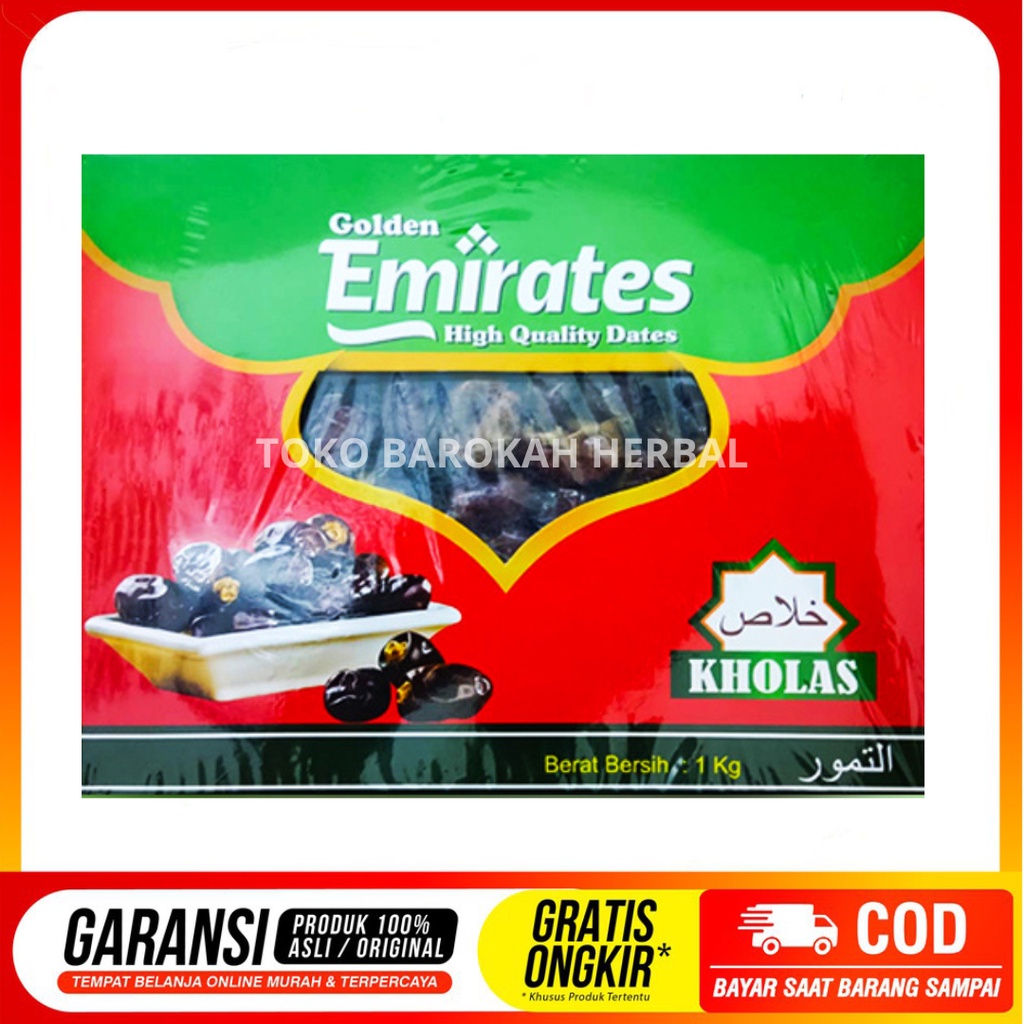 

Kurma Kholas Golden Emirates 1kg Kurma Premium Original High Quality Dates