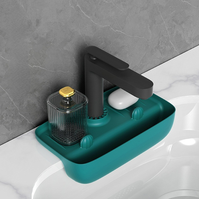 【COD】 Silicone Faucet Ma/Wastafel Spons Drain Cuci Rak Penyimpanan/Countertop Protector/Sink Splash Guard