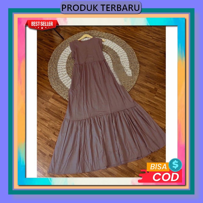 Gamis Susun Polos Premium / Gamis Lebaran Mewah Elegan Dewasa Busui Nilam Dress Maxy Gamis  Panjang 