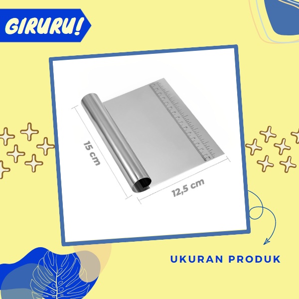 SCRAPER STAINLESS FONDANT SCRAP KUE PIZZA CHEF CUTTER PISAU BAKERY CAKE /SPATULA SCRAPER KUE TART / Scrapper Stainles/ Scrapper Kue Stainless / SCRAPER STAINLESS STEEL PANJANG PENDEK / pemotong adonan kue/screpper stainless perata adonan kue Tahan Panas