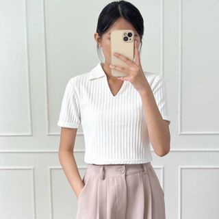 BEFAST - ZEC OOTD WANITA KAOS SENA / Disty Hornet Knit Top Kaos JUMBO/ Pakaian Casual remaja ABG / Kaos Polos Lengan pendek / Fashion Ala Wanita Style Korean / Crop Top Trendy / Terlaris / Tshirt Wanita Terbaru