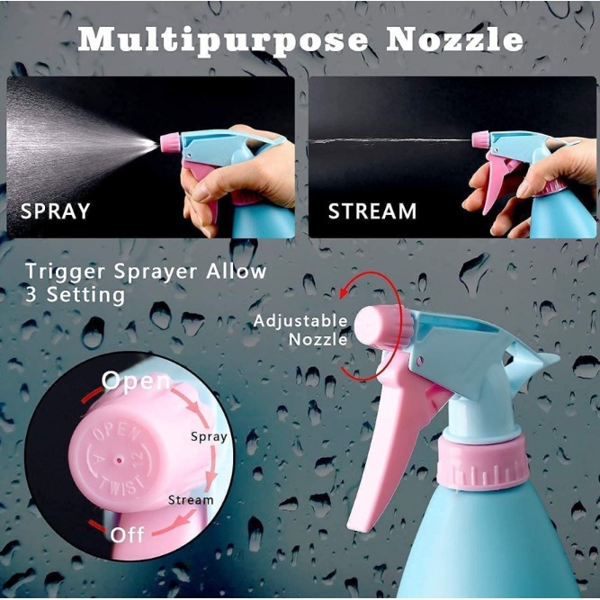 PA Botol Spray Semprot 500ml / Sprayer Semprotan Burung Tanaman Hewan Kaca / Bottle Trigger Candy Color Serbaguna PR134