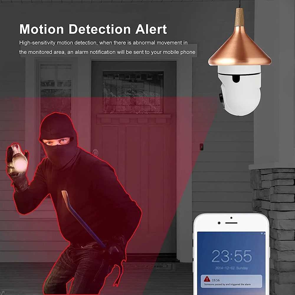 CCTV WiFi IP Camera Auto Tracking Dual Light E27 2MP Kamera Pengawas keamanan safety Bohlam Indoor Berkualitas