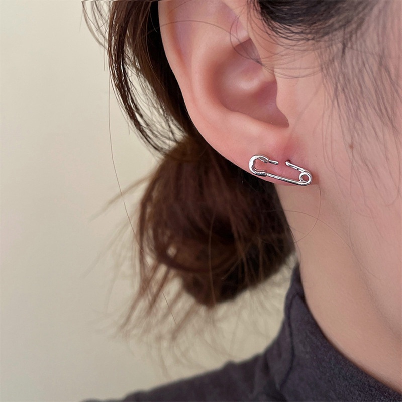 925cap Tidak Teratur Pin Anting Untuk Pria Dan Wanita Pasangan Kepribadian Kertas Klip Anting-Anting Warna Perak Perhiasan Hadiah