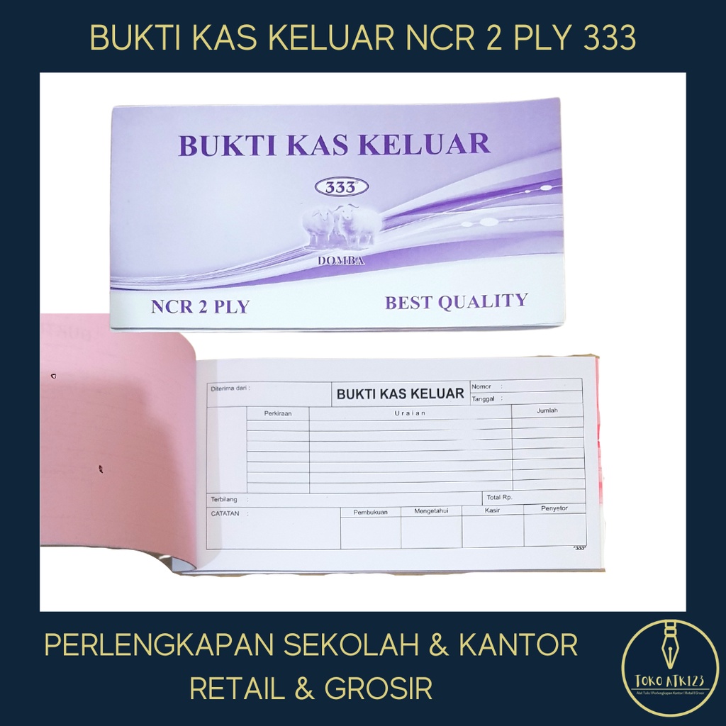 Buku Bukti Kas Keluar NCR 2 Ply / Merk 333/ Putih Merah