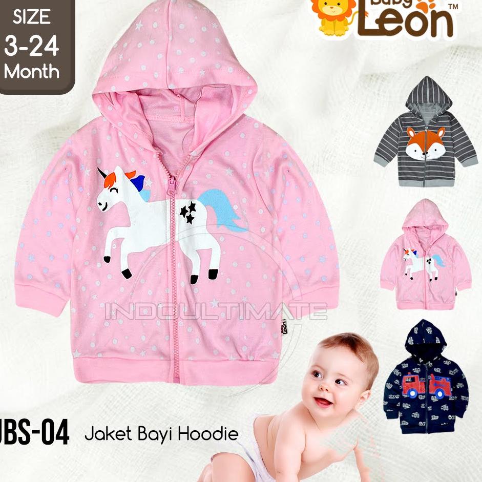 J92 Jaket Bayi Baru Lahir Cowok Cewek/Jaket Kupluk Resleting Gambar/Baby Leon Jaket Anak Bali Balita