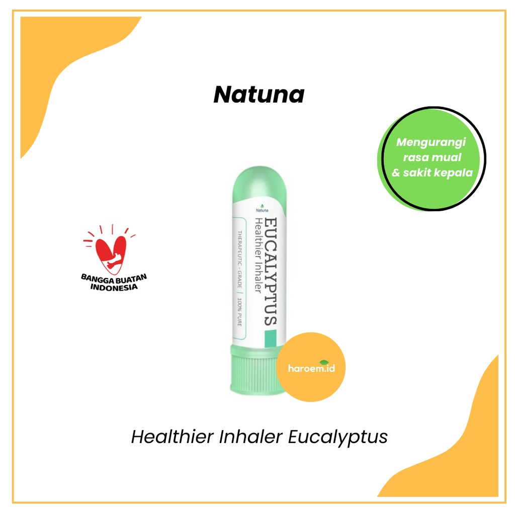 Natuna Healthier Inhaler Eucalyptus | Aromaterapi Therapeutic Grade Aroma Eucalyptus