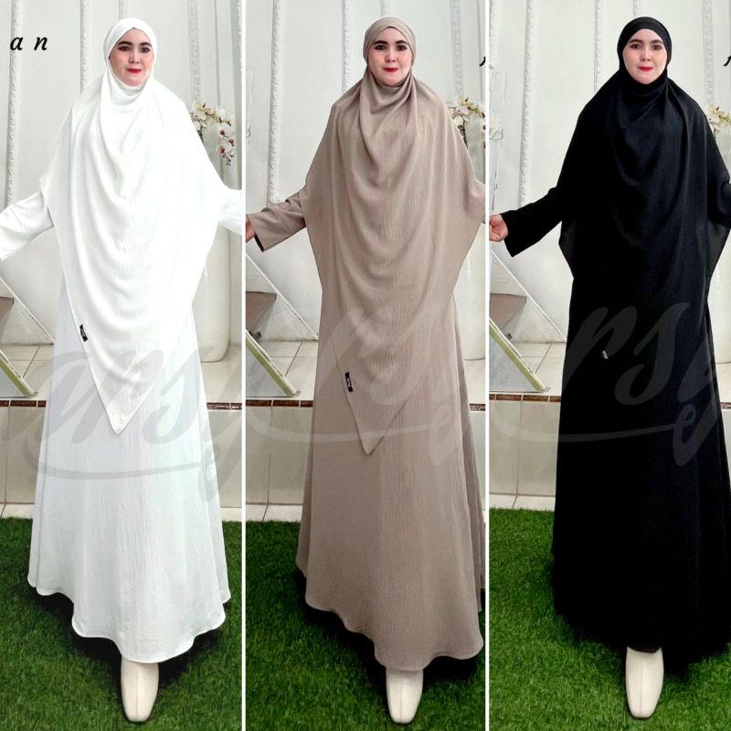arabian syari umroh by arsy hijab gamis khimar gamis haji premium gamis umroh bagus  dress putih gam