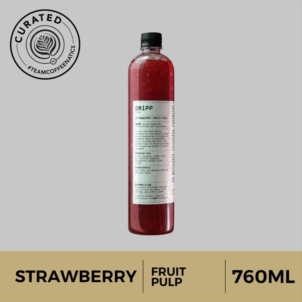 DRiPP Strawberry Fruit Pulp - Sirup Minuman Bulir atau Daging Buah untuk Personal atau HOREKA | Coff