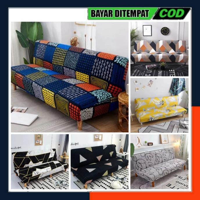 Sarung Sofa Bed Cover Sofa Bed Motif Medium Kursi Informa Inoac