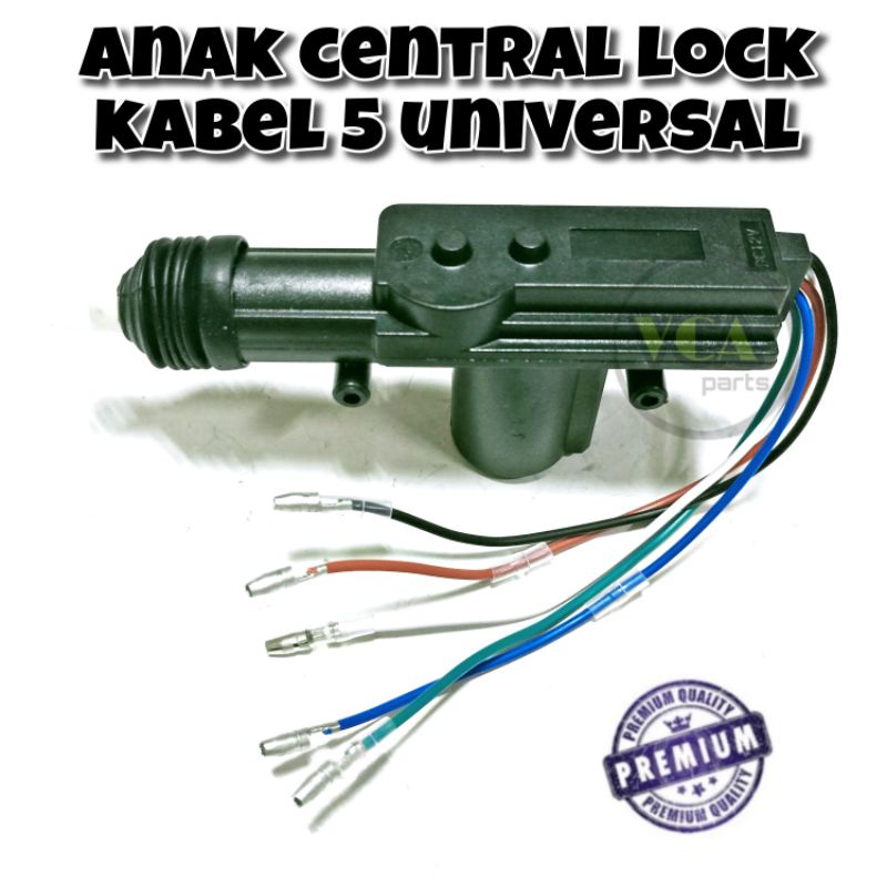 ANAK CENTRAL LOCK/PISTOL SENTRAL LOCK MOBIL KABEL 5 UNIVERSAL.