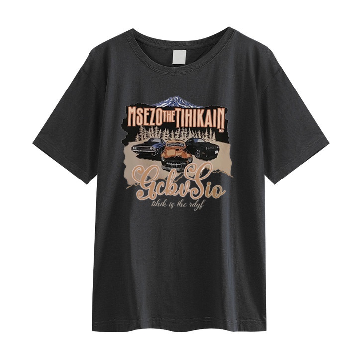 RDGF official shop 2023 versi Korea baru  kemeja leher bulat pakaian sederhana Kaos pria kaos hitam oversize PRIA &amp; WANITA (UNISEX)