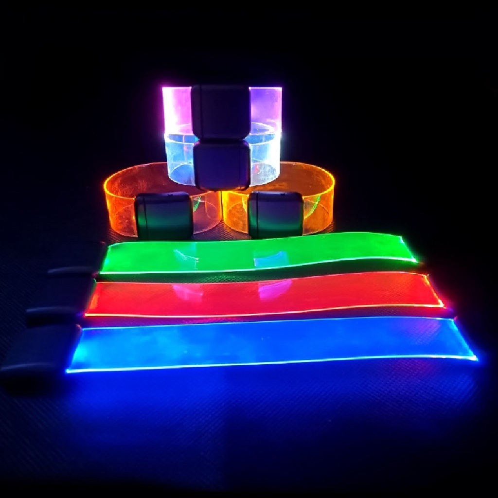 Mornin Lampu LED emitg Gelang Hiburan Ceria Alat Peraga Lari Malam Bercahaya Gelang Fluorescence Props Gelang Lari Malam Untuk Konser Festival Pesta Olahraga Nigh