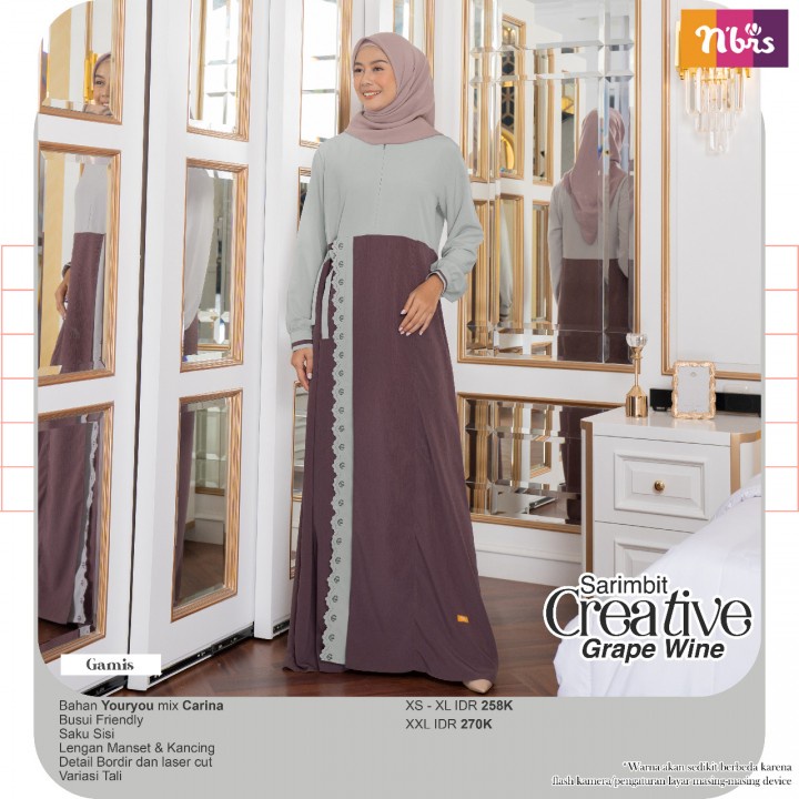 GAMIS Wanita Nibras NB B Creative Brown Kekinian Bahan Katun Jumbo L XL XXL