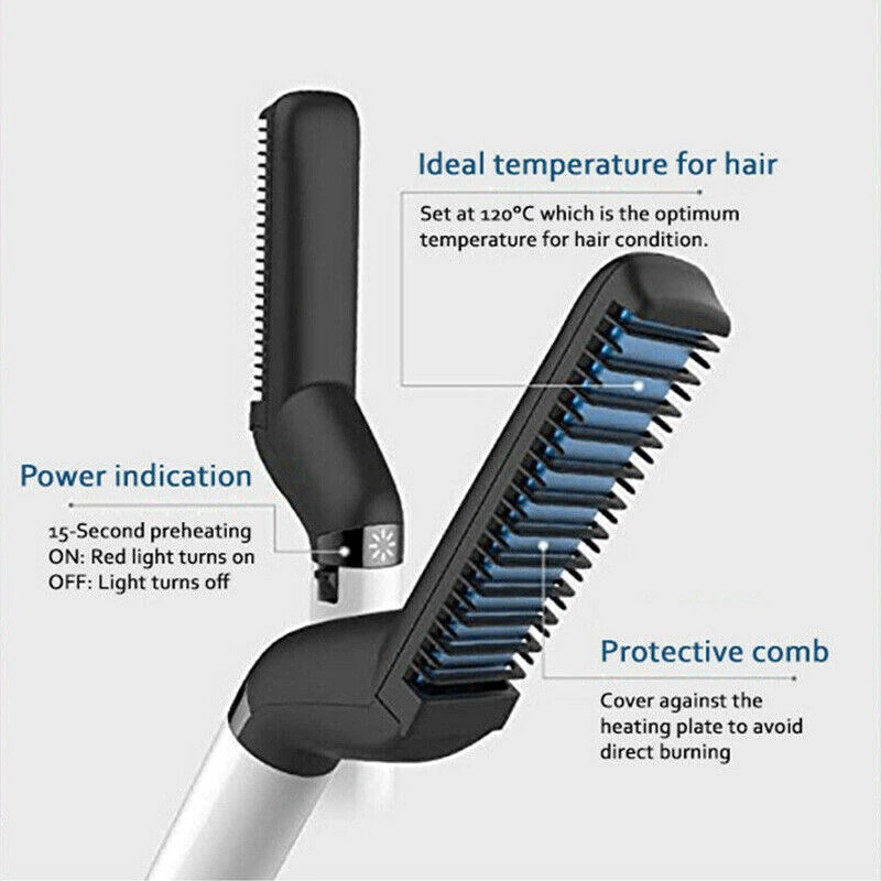 Sisir Pelurus Rambut Beard &amp; Hair Straightener Hair Styling Portabel MURAH