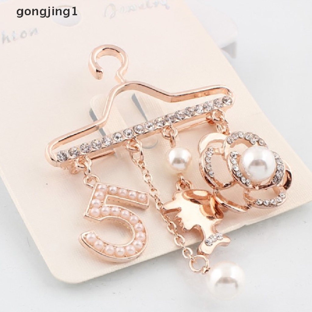 Ggg 1pc Berlapis Rose Gold Bunga Mutiara Berlian Imitasi Mini Gantungan Pin Kreatif DIY  Id