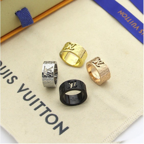 Cincin Import Jerman Untuk Wanita | Cincin Desain Huruf V Model Hollow | Aksesoris Pasangan Bahan Stainless Steel