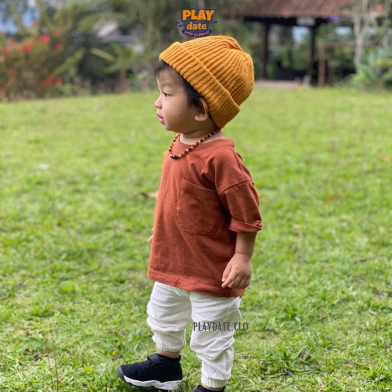 Playdate Baju Kaos Atasan Lengan Pendek Basic Oversize Anak Laki Laki Perempuan Oversized Tee Kida Premium