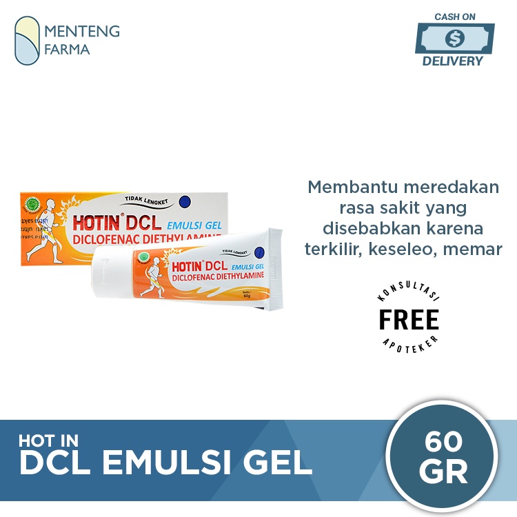 Hot In DCL Emulsi Gel 60 Gr - Gel Pereda Nyeri Sendi, Rematik, Memar