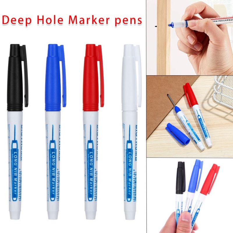 30mm Penanda Kepala Panjang Tahan Air Konstruksi Permanen Lubang Dalam Spidol Kamar Mandi Carpenter Marking Pen Konstruksi Alat Survey Pulpen Spidol Kekerasan Tinggi Serbaguna