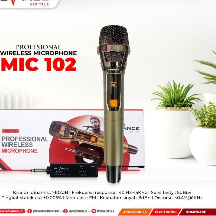 ➶ Mic Wireless Advance MIC 102 Mik Tanpa Kabel ➬
