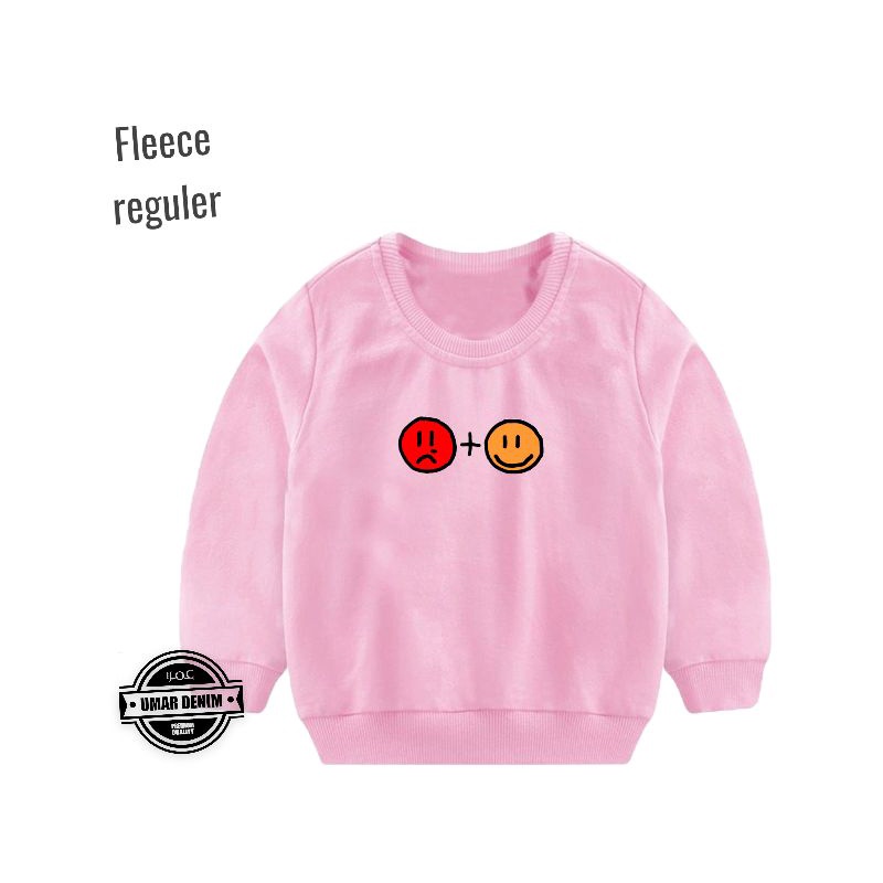 Sweatshirt Anak Balita Unisex 1-4 tahun Motif Imut Smile + Sad Size M L XL