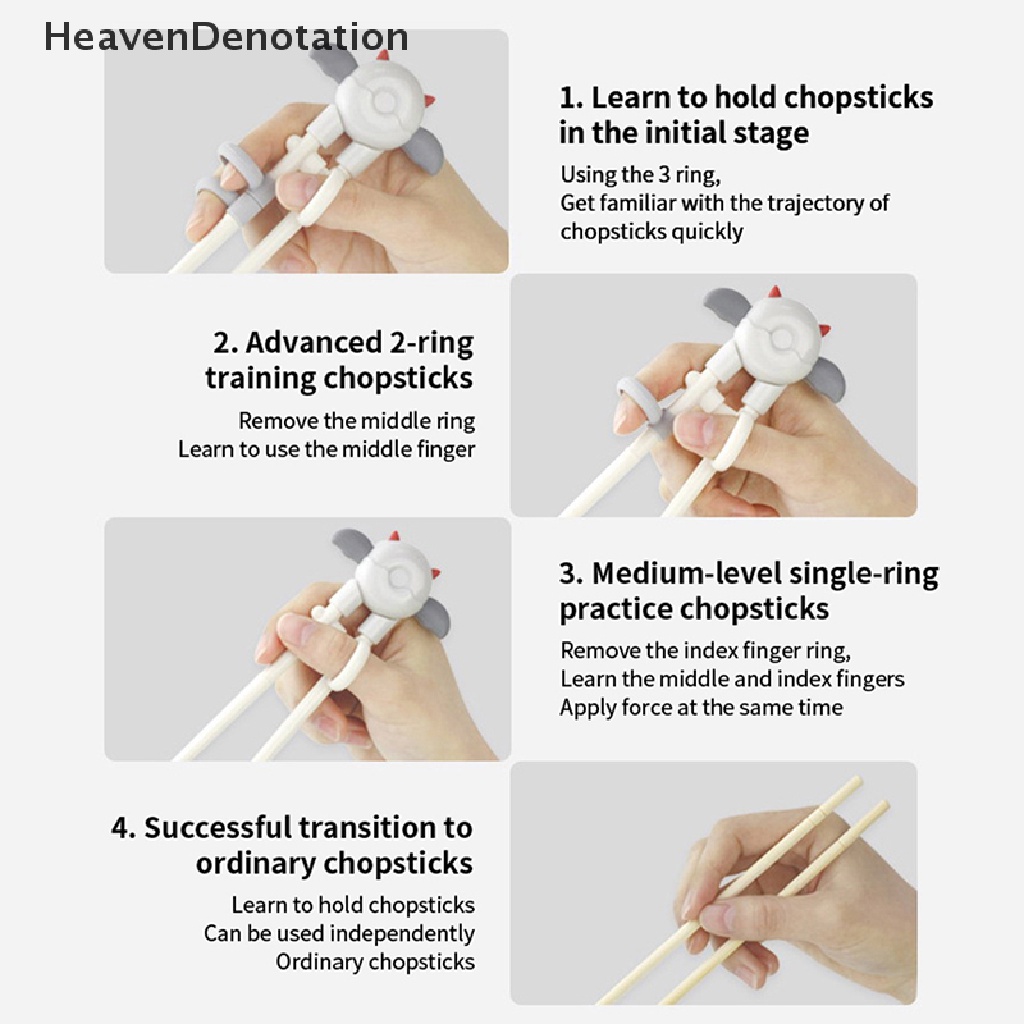 [HeavenDenotation] 1pc Kartun Malaikat Setan Sumpit Anak Reusable Eag Training Tools HDV