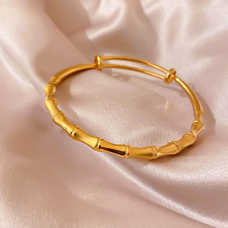 Elegan Berlapis Emas 18K Gelang Cuff Bangle Wanita Hadiah Perhiasan Pesta Pernikahan