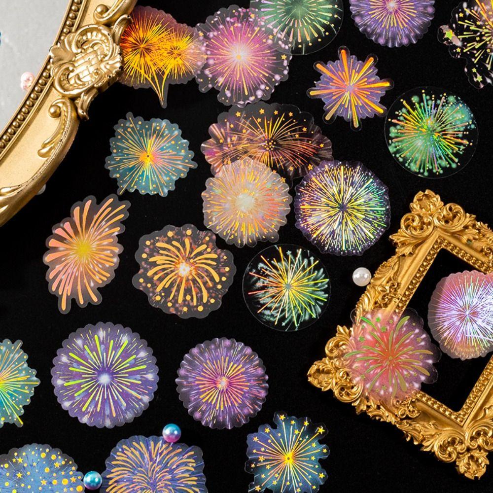 Mxbeauty Stiker Kembang Api PVC Tahan Air 20 Pcs Scrapbooking Dreamy Stationery Phone Case Album Stiker Hias