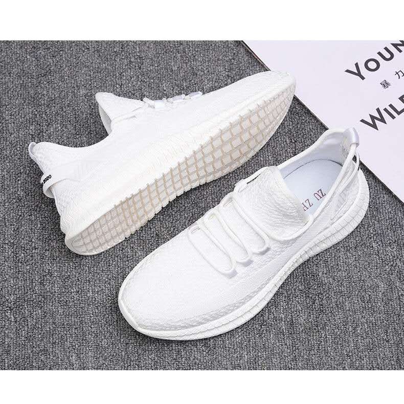 Sneakers KNITE LOSS WHITE Sepatu Wanita tinggi Terbaru Harga Murah Import Diskon Putih murah