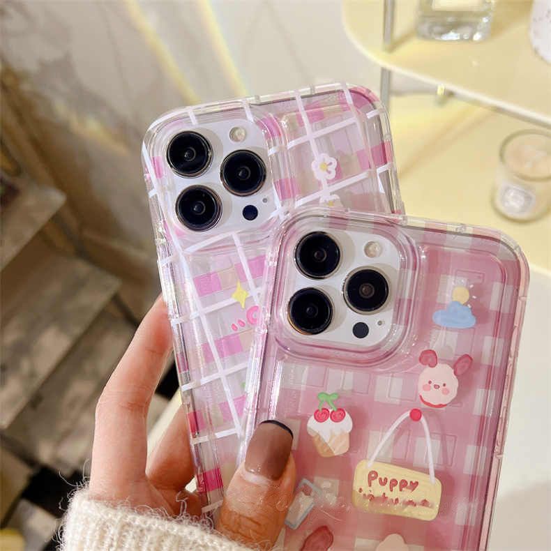 IPHONE Casing Ponsel Transparan Kompatibel Untuk Iphone14 13 11 12 Pro XS Max X XR 7 8 Plus Soft Casing Lucu TPU Silikon Shockproof Cover