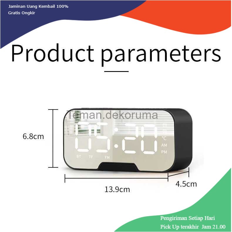 TD - DEK Bannixing Jam Alarm Clock with Bluetooth Active Speaker TF AUX FM - G10