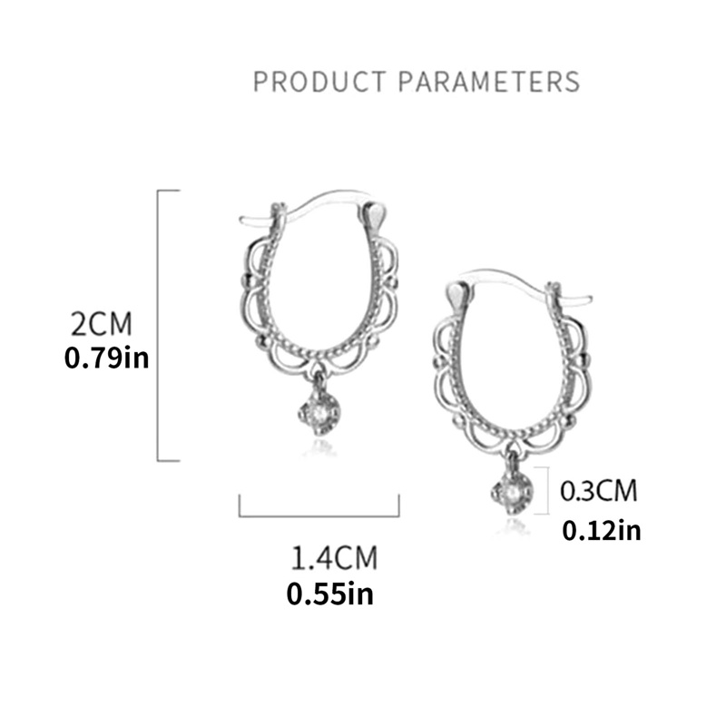 Anenjery Warna Silver Dainty Hollow Hoop Earrings Perhiasan Telinga Lucu Untuk Wanita Hadiah Pesta Earring