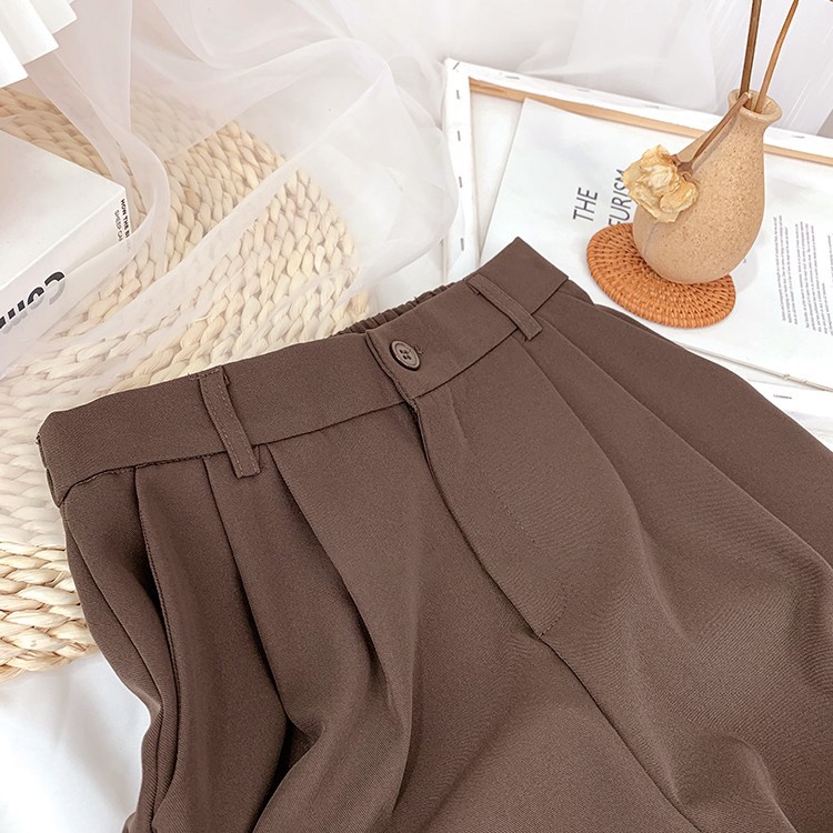 Korean Highwaist Loose Celana Setelan Panjang Wanita Premium (Ada karet)