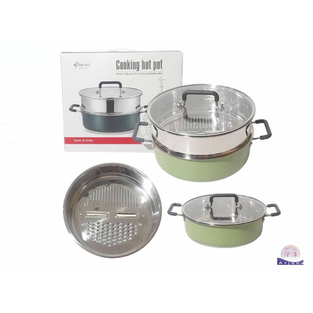 Panci Steamer Panci Kukus lubang besar Stainless Steel Parutan