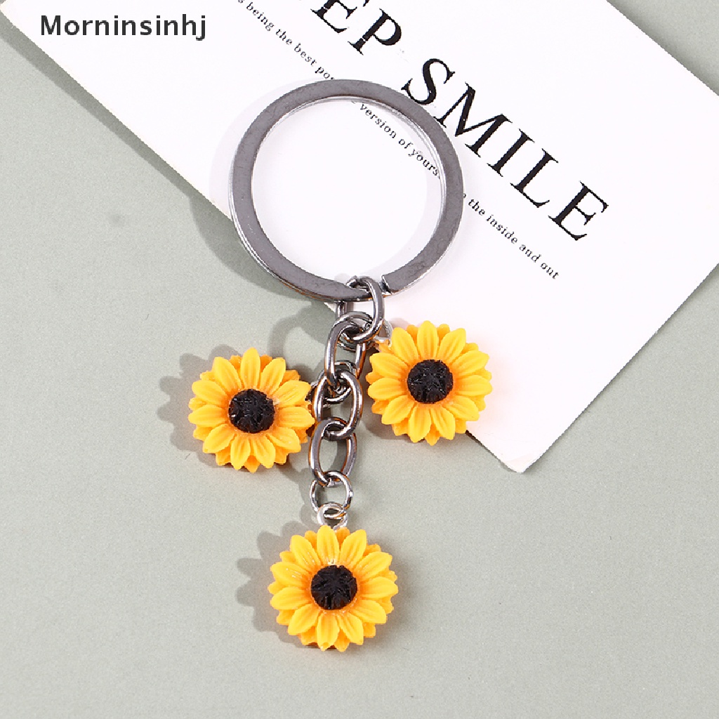 Mornin Lucu Resin Bunga Daisy Gantungan Kunci Sun Flowers Keying Bag Pendant Hadiah Sahabat id