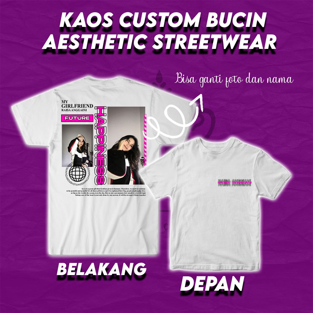 Sehari Langsung Jadi! Kaos Sablon Costum Satuan Design Suka Suka Bisa Request Foto Pacar Kalian SIZE M - XXL Terlaris Kaos Distro - Bucin - Design Costum