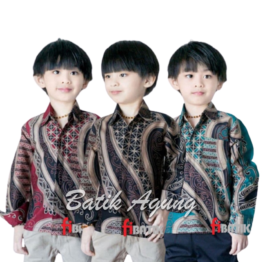 Baju Kemeja Batik Anak Formal Pesta Kasual Lengan Panjang Usia 2-13 Th Anak Cowo Laki Laki Modern Premium Terbaru / KEMEJA BATIK ANAK COWOK BAJU BATIK ANAK LENGAN PANJANG UMUR 2-13 TAHUN / Batik Anak Laki Laki Sekolah Paud TK SD Balita Modern Murah