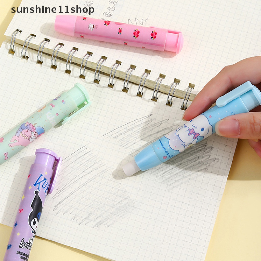 Sho Lucu Kreatif Ditarik Penghapus Kartun Kawaii Manis Menekan Penghapus Pensil Karet Lembut Refill Core Untuk Anak-Anak Art Wrig Erasers Pen Alat Tulis Kantor N