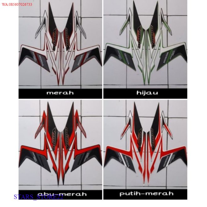 (ORI) STRIPING STICKER LIST BODY MOTOR VARIO TECHNO KARBU 110 2011 2012  HIJAU MERAH PUTIH HITAM TER