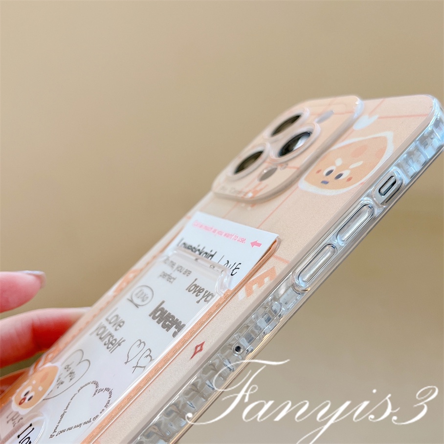 Compatible For IPhone 14 13 12 11 Pro Max X XR Xs Max 8 7 Plus SE 2020 Kompatibel Untuk Cheese Card Holder Phone Case Clear TPU Soft Cover Pelindung