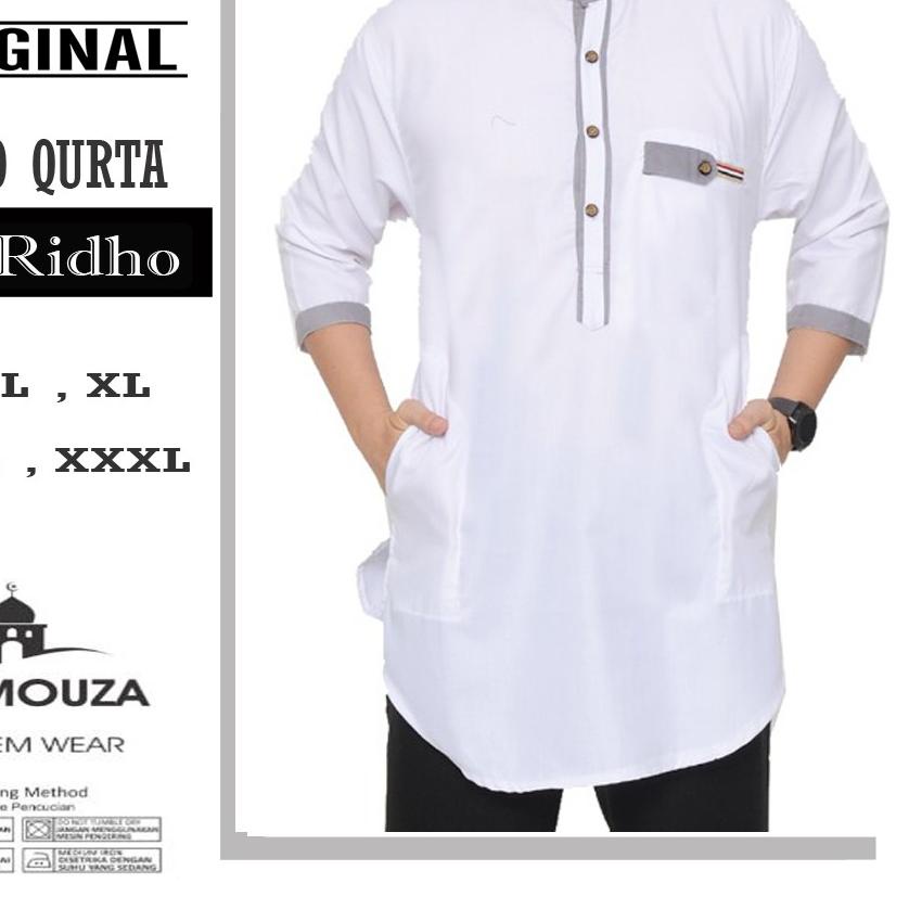 ❉ Baju Koko Qurta Kurta Ar-Ridho Katun Premium Ukuran Jumbo ➪