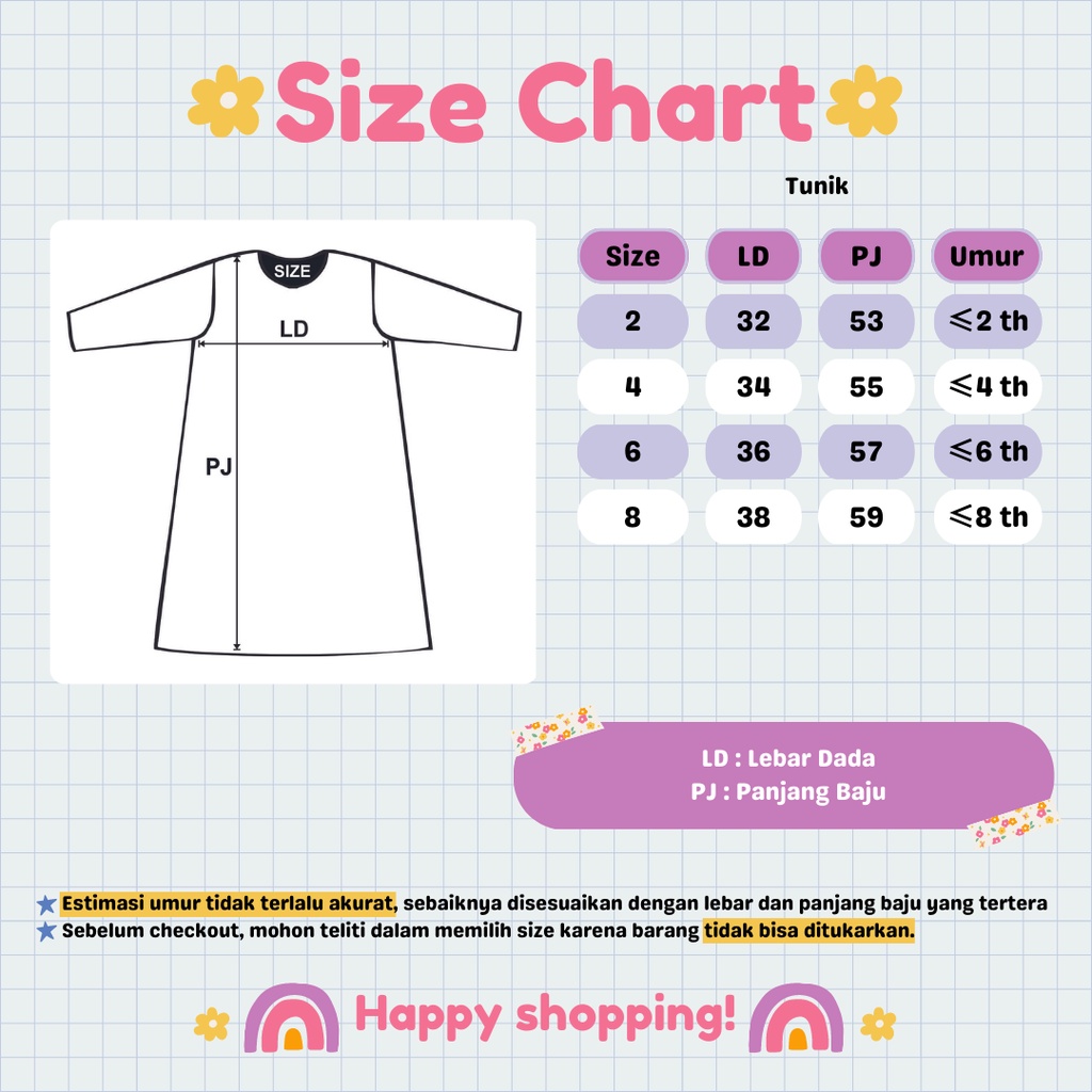 [FITASYANG] DISKON 6.6 TUNIK ANAK 2-8 TAHUN - MOTIF HIJAB