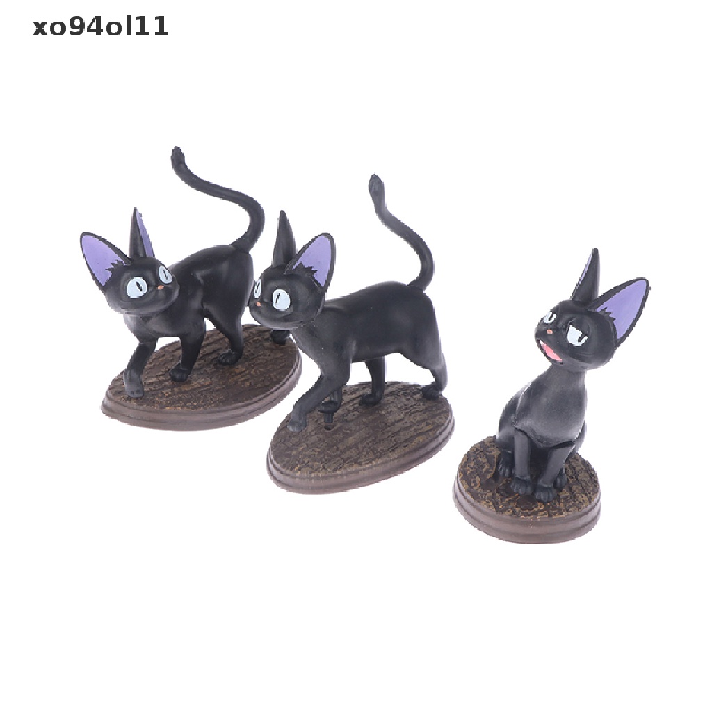 Xo 6Pcs Boneka Hewan Kucing Hitam Tokoh Anime Model Desktop Lucu Hiasan Mobil Dekorasi Rumah Mainan Anak Boneka Doll Mikro Landscape Ornamen Sisipan Kue OL