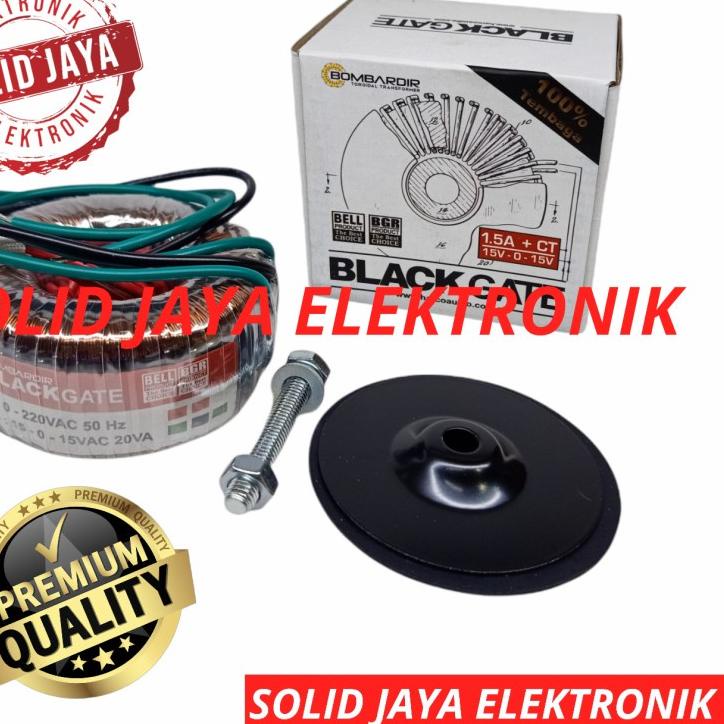 ♧ TRAFO BLACKGATE TOROID 1,5A 15V CT BOMBARDIR BLACKGATE TRAVO DONUT 1.5A 15 V CT 15 VOLT V TRAVO TO