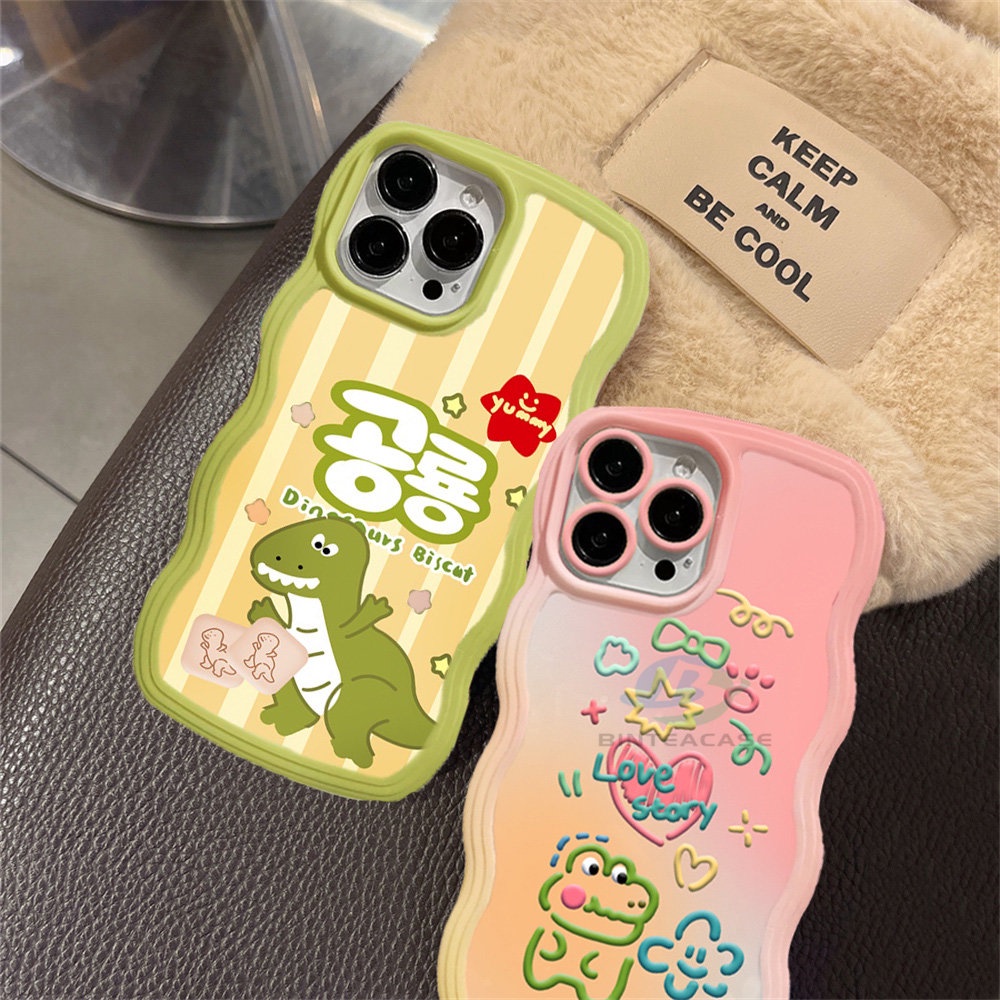 Realme 10 C30 C31 C35 C21Y C25Y RealmeC11 2021 C15 C25 C17 C12 C3 C2 Realme 8i 7i 5 5i 6i 7 Pro Cute Dinosaurus Crocodile Curved Edge TPU Phone Case Binteacase