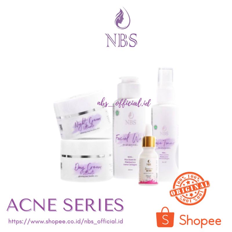 [ Stockist Resmi ] paket nbs skincare acne series / perawatan wajah jerawat / bruntusan BPOM