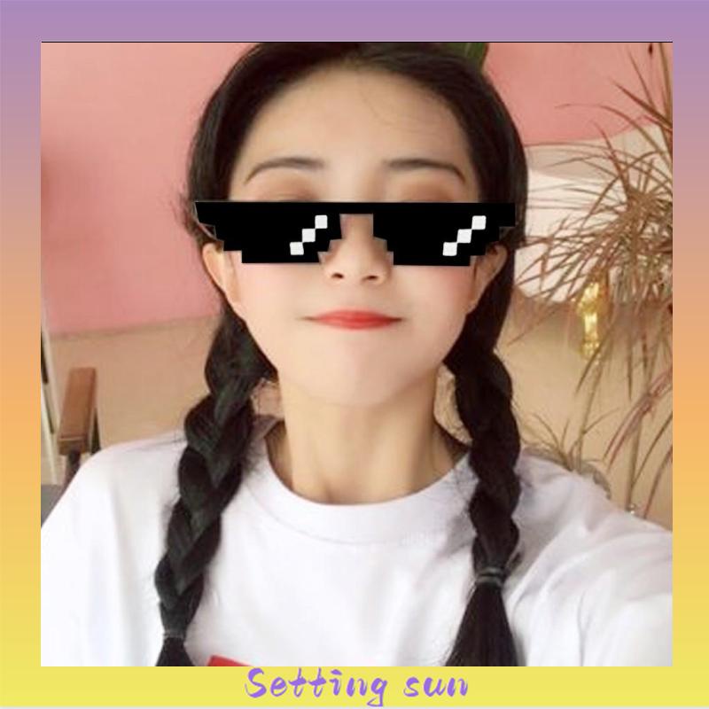 Kacamata Hitam Mosaic Fashion Retro Gaya Sunglasses Untuk Pria Dan Wanita TN
